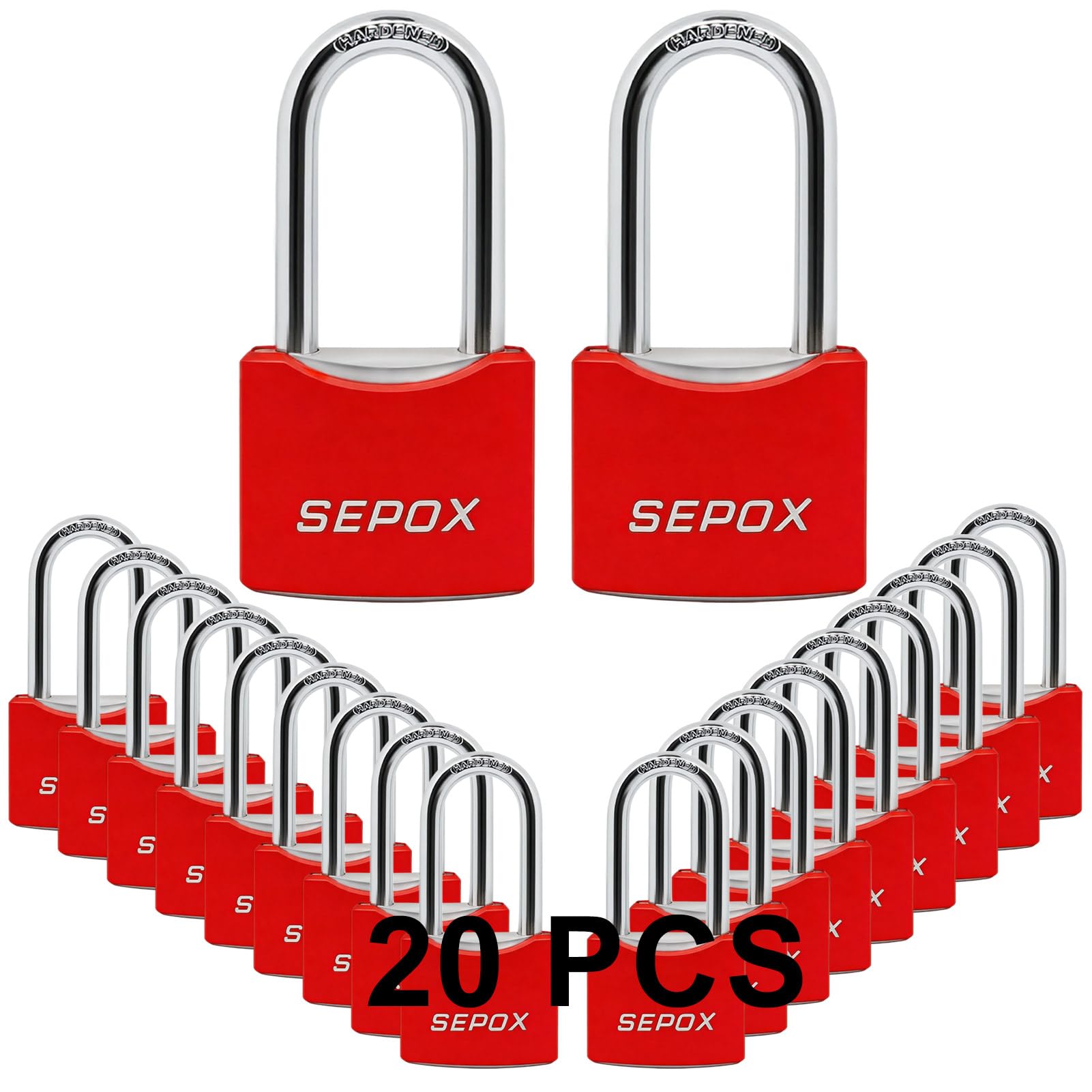 SEPOX® 20Pcs All-Weather Outdoor Padlocks Key Alike, 1-5/8